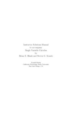 Instructor's Solutions Manual to Calculus: Single and Multivariable