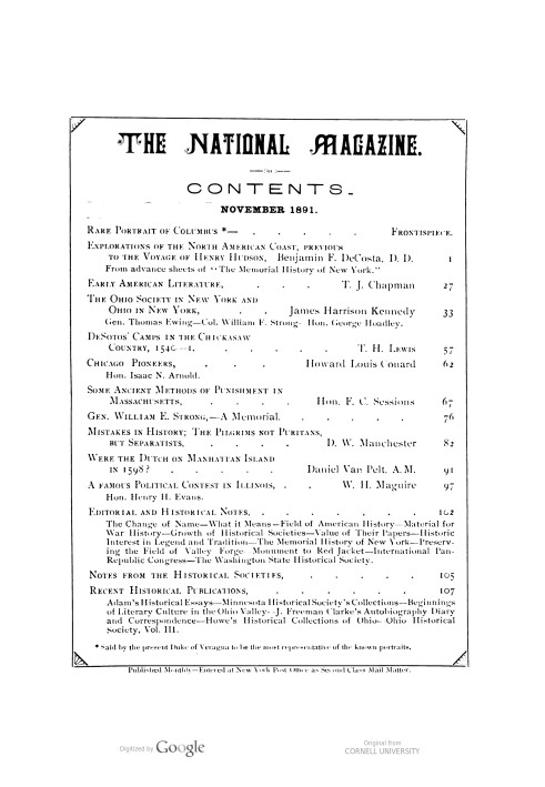 Національний журнал, вип. XV, № 1, листопад 1891 р