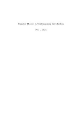 Number Theory: A Contemporary Introduction [Lecture notes]