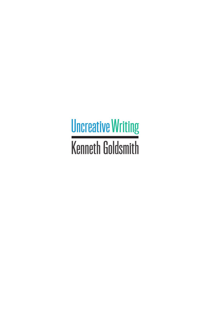 Uncreative Writing