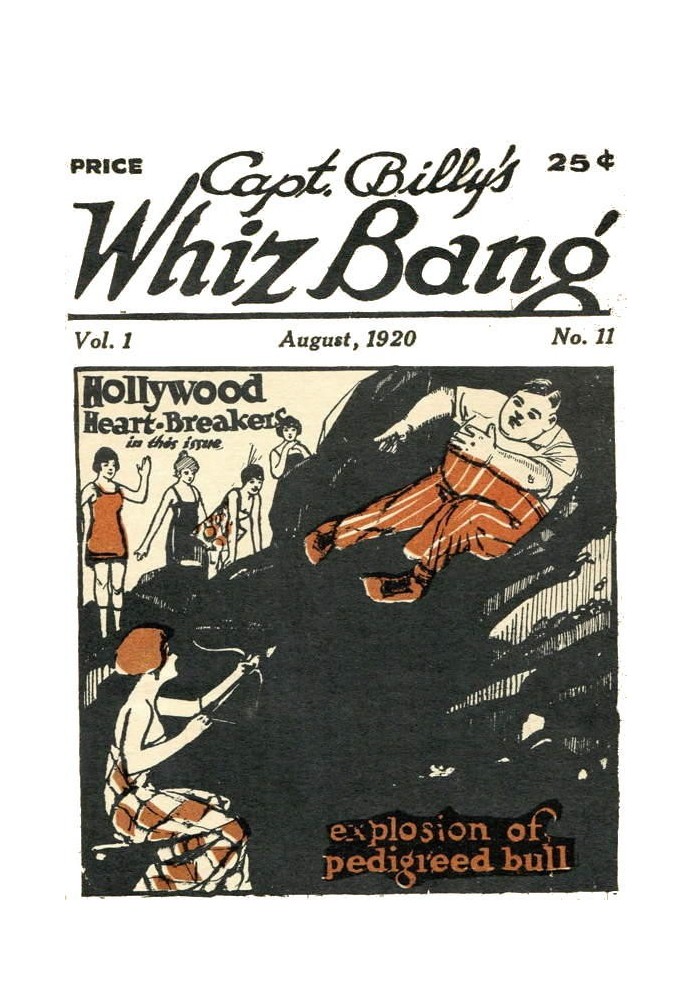 Captain Billy's Whiz Bang, Том 1, № 11, серпень, 1920 Американський журнал дотепності, гумору та філософії