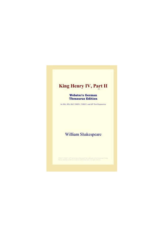 King Henry IV, Part II (Webster's German Thesaurus Edition)