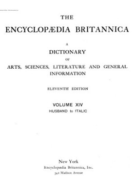 Encyclopedia Britannica - A dictionary of arts, sciences, literature and general information 11 ed. in 29 v. Volume 14 Husban