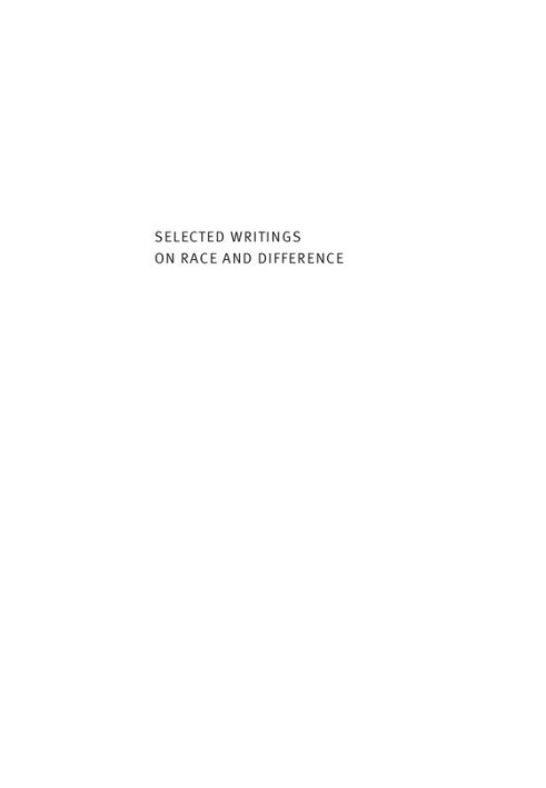 Selected Writings on Race and Difference