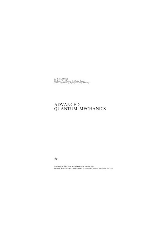 Advanced Quantum Mechanics