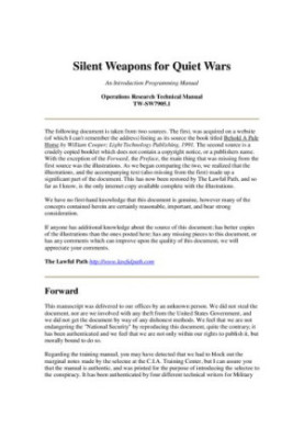 Silent Weapons for Quiet Wars: An Introductory Programming Manual