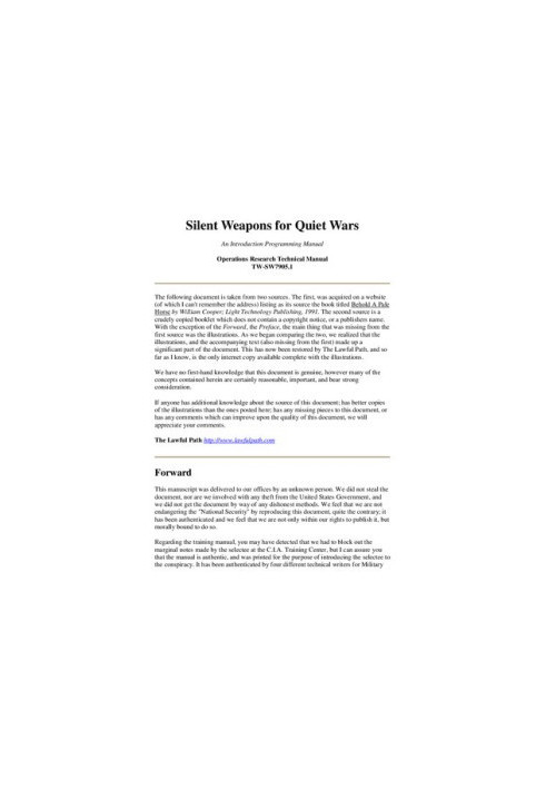 Silent Weapons for Quiet Wars: An Introductory Programming Manual