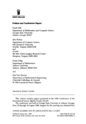 Linear Algebra and its Applications. Volume 254