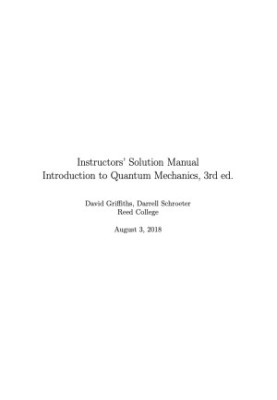 Solution Manual to Introduction to Quantum Mechanics, 3rd edition