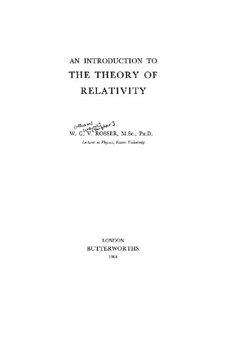 Introduction to the Theory of Relativity