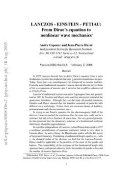 Lanczos - Einstein - Petiau: From Dirac's equation to nonlinear wave mechanics