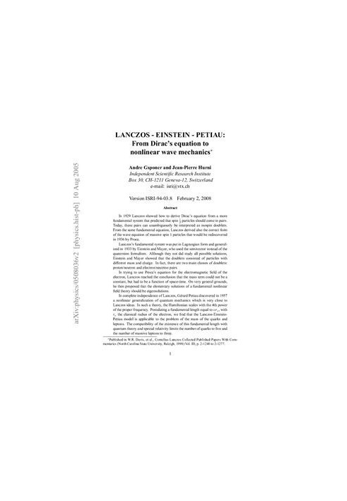 Lanczos - Einstein - Petiau: From Dirac's equation to nonlinear wave mechanics