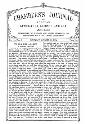 Chambers's Journal of Popular Literature, Science, and Art, Fifth Series, No. 42, Vol. I, October 18, 1884