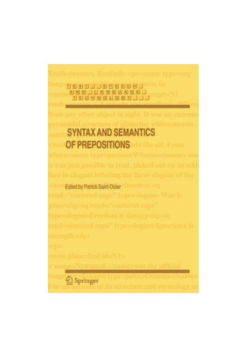 Syntax and semantics of prepositions