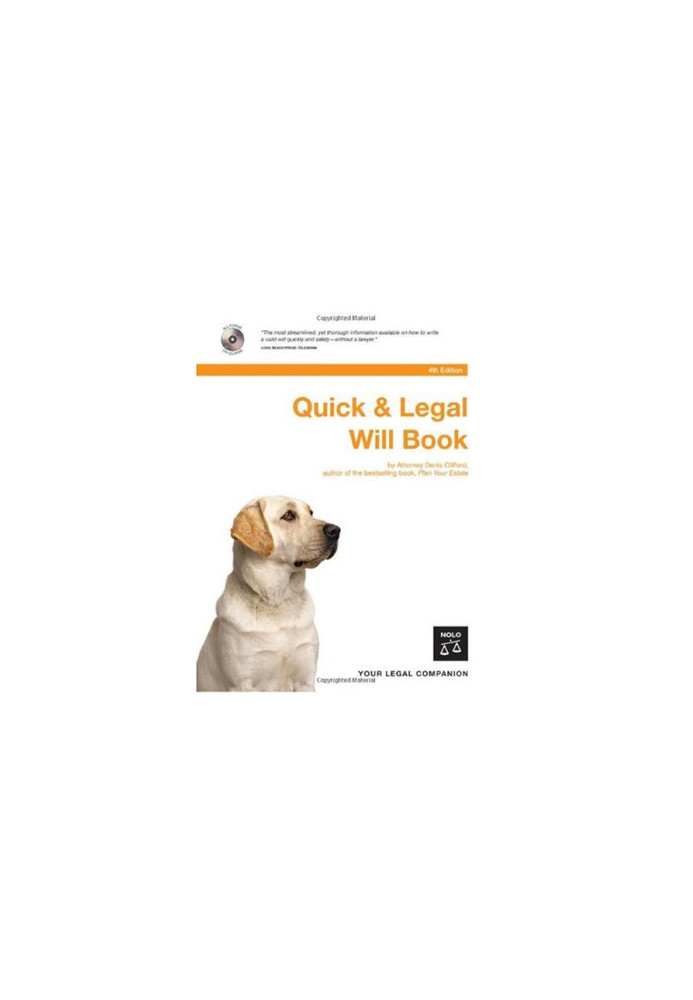 Quick, Legal Will Book, 4th edition