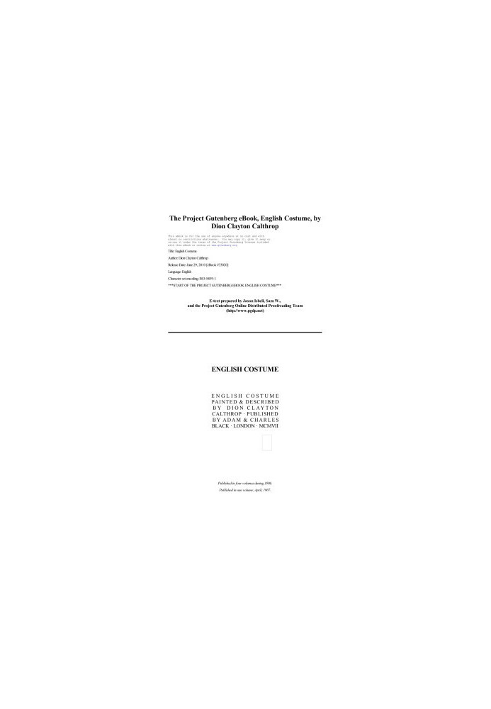 The Project Gutenberg eBook of English Costume, by Dion Clayton Calthrop