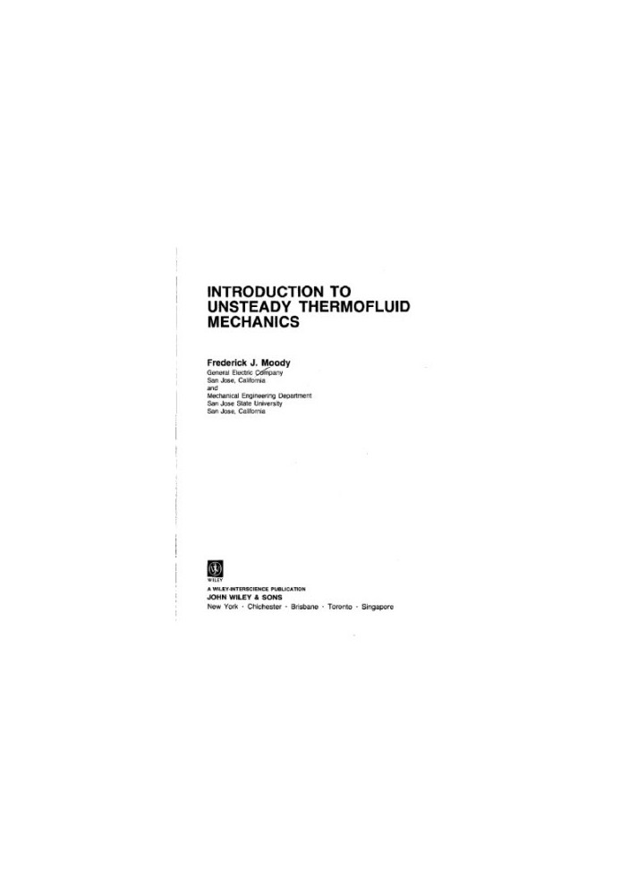 Introduction to Unsteady Thermofluid Mechanics