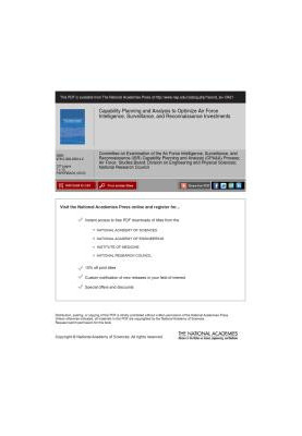 Capability Planning and Analysis to Optimize Air Force Intelligence, Surveillance, and Reconnaissance Investments