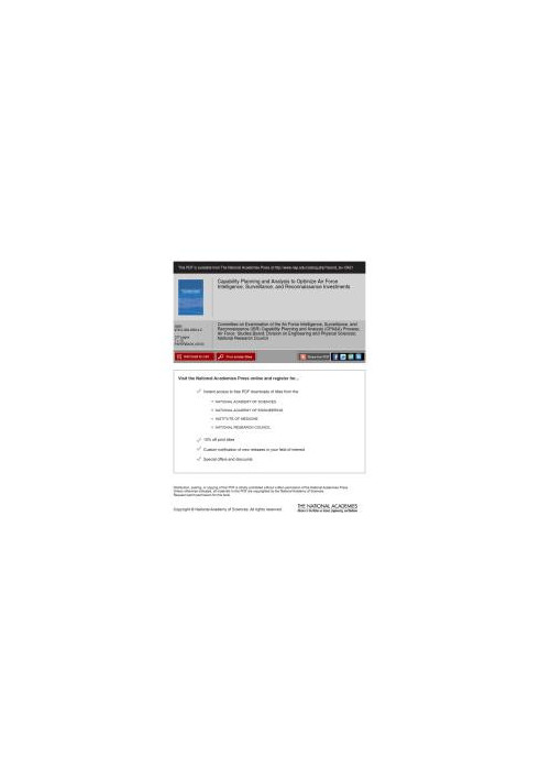 Capability Planning and Analysis to Optimize Air Force Intelligence, Surveillance, and Reconnaissance Investments