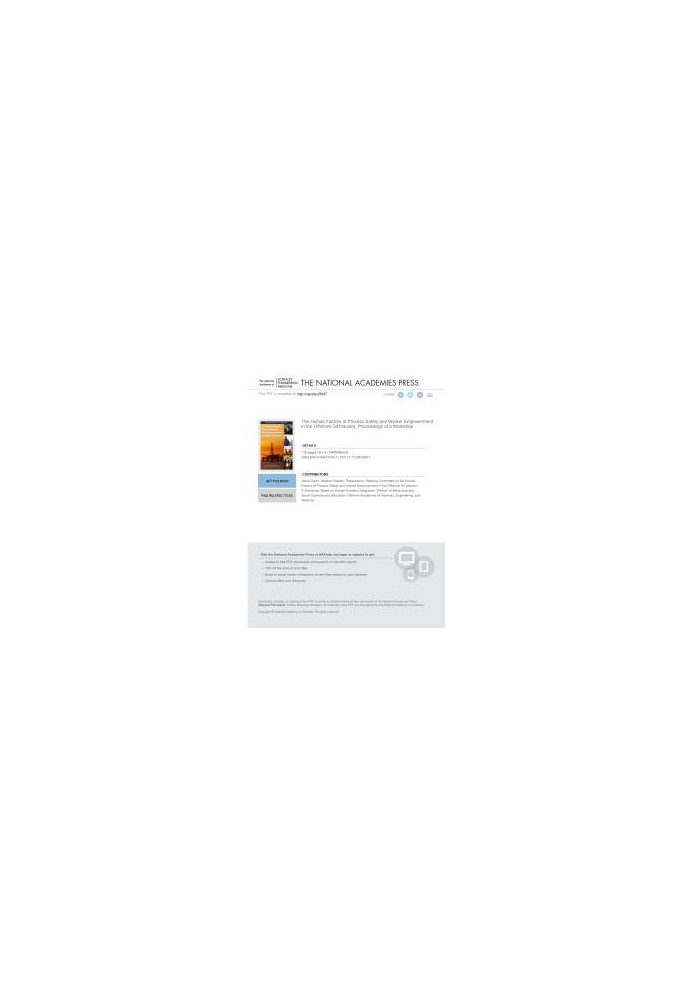 The Human Factors of Process Safety and Worker Empowerment in the Offshore Oil Industry: Proceedings of a Workshop