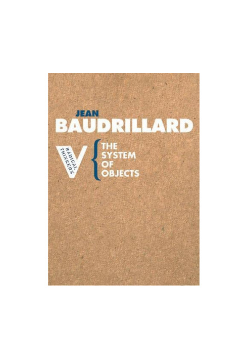 The System of Objects (Radical Thinkers)