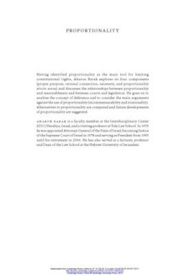 Proportionality: Constitutional Rights and Their Limitations