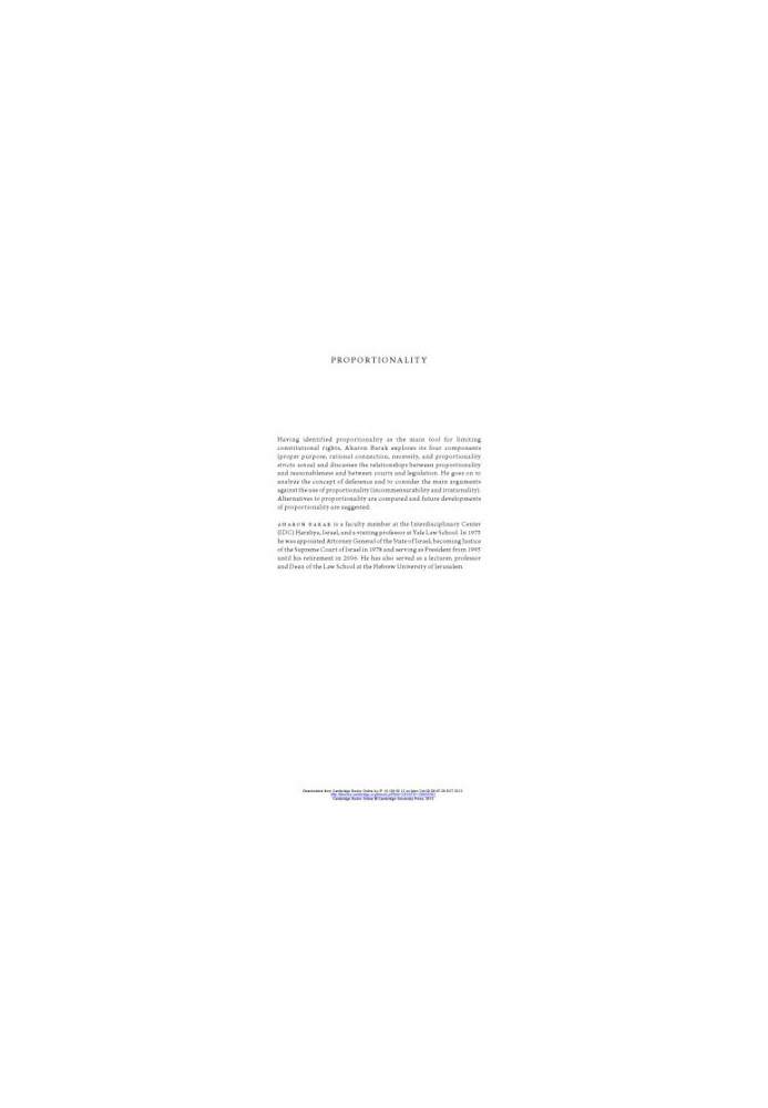 Proportionality: Constitutional Rights and Their Limitations