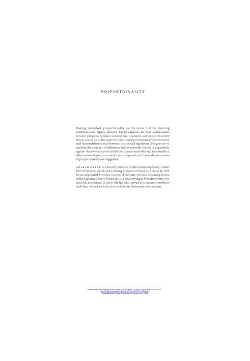 Proportionality: Constitutional Rights and Their Limitations