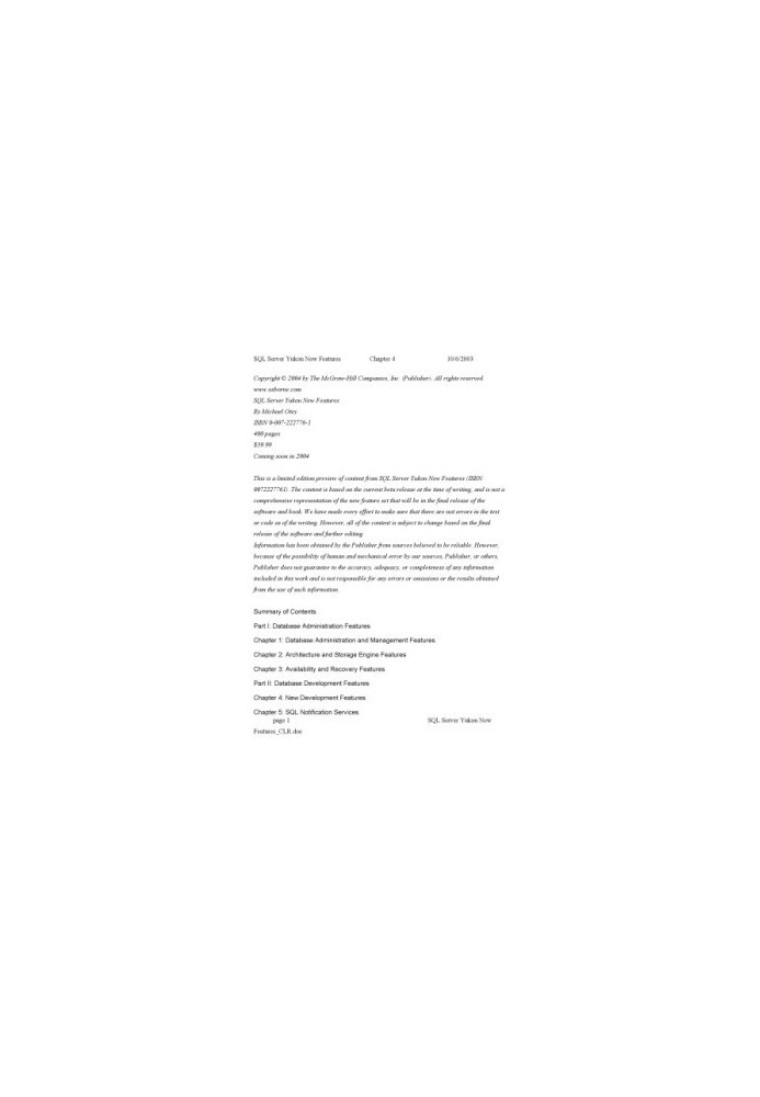 Microsoft SQL Server 2005 new features
