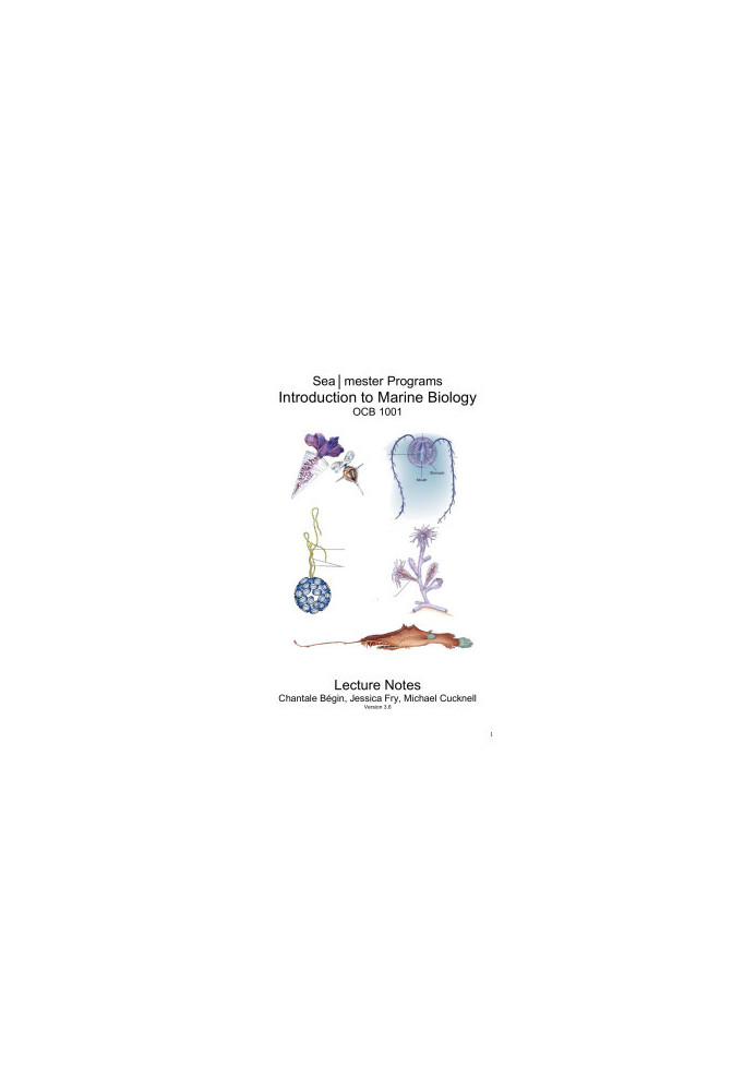 Introduction to Marine Biology: Lecture Notes