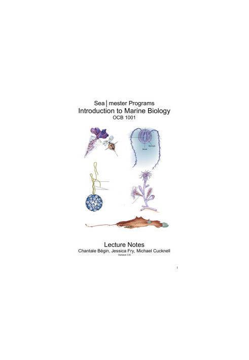 Introduction to Marine Biology: Lecture Notes