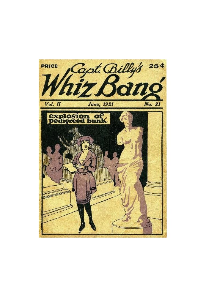 Captain Billy's Whiz Bang, Vol. 2, № 21, червень 1921 р. Американський журнал дотепності, гумору та філософії