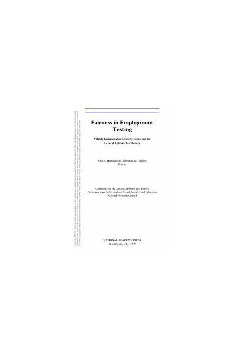 Fairness in Employment Testing : Validity Generalization, Minority Issues, and the General Aptitude Test Battery