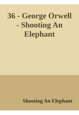 Shooting An Elephant