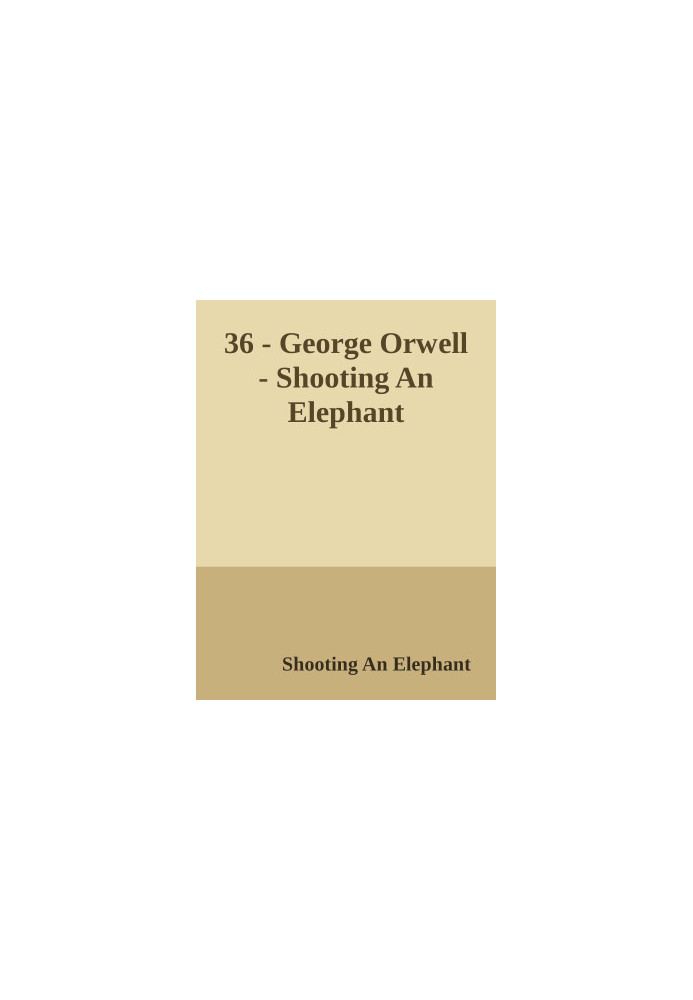 Shooting An Elephant