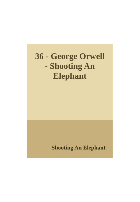 Shooting An Elephant