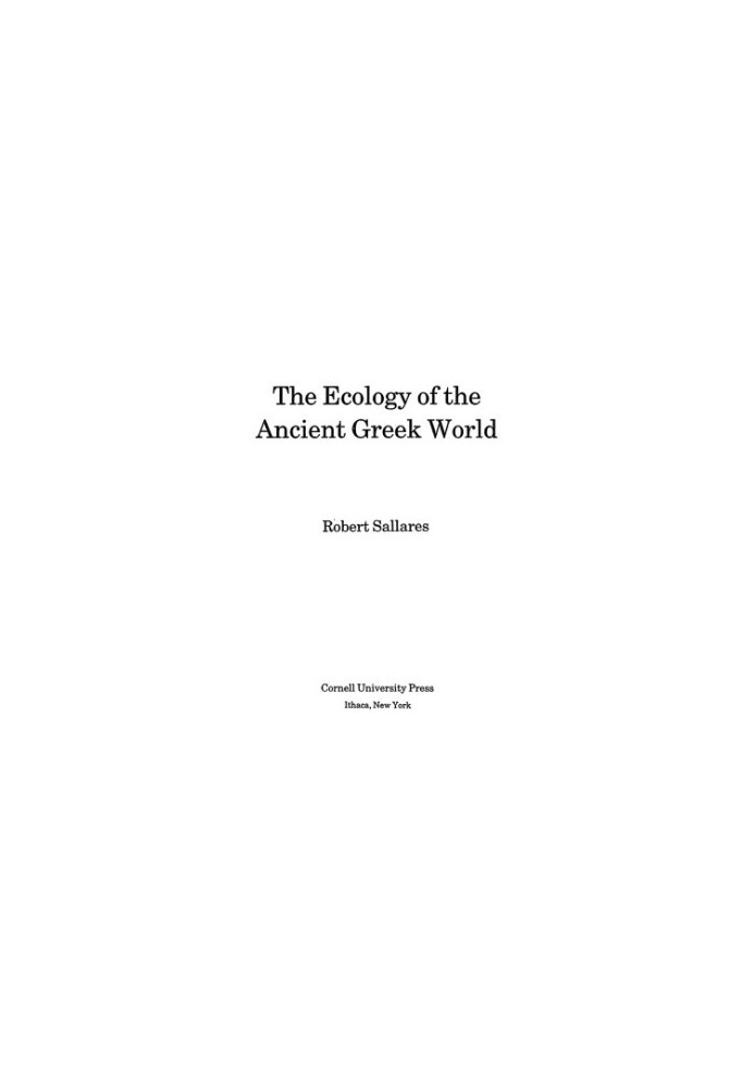 The Ecology of the Ancient Greek World