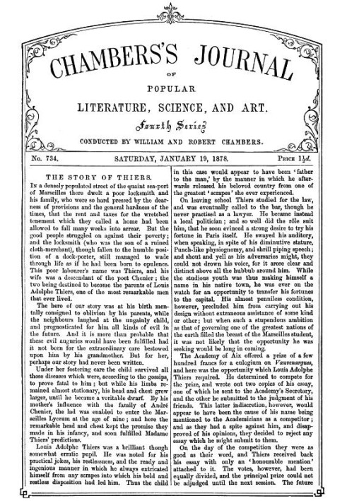 Chambers's Journal of Popular Literature, Science, and Art, No. 734, January 19, 1878