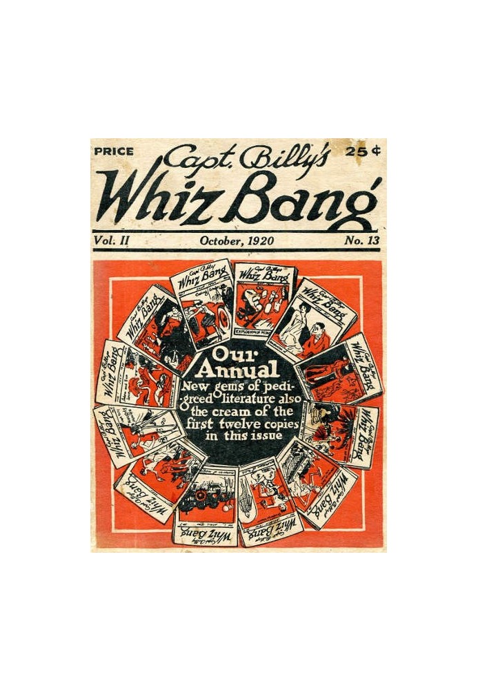 Captain Billy's Whiz Bang, Vol. 2. № 13, жовтень 1920 р. Американський журнал дотепності, гумору та філософії