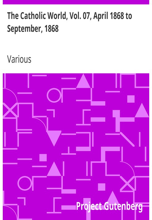 Католицький світ, том. 07 квітня 1868 року по вересень 1868 року