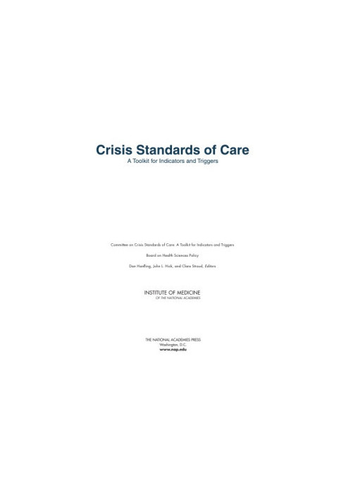 Crisis Standards of Care: A Toolkit for Indicators and Triggers