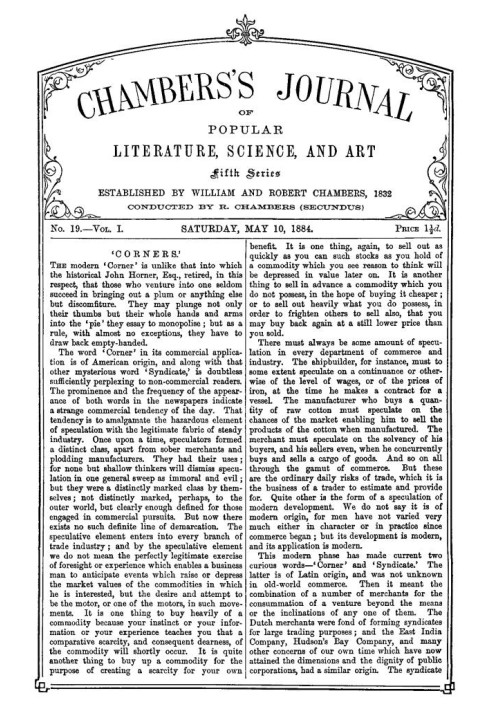 Журнал популярної літератури, науки та мистецтва Чемберса, п’ята серія, № 19, том. I, 10 травня 1884 р