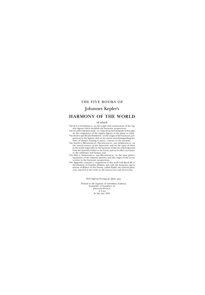 The Harmony of the World