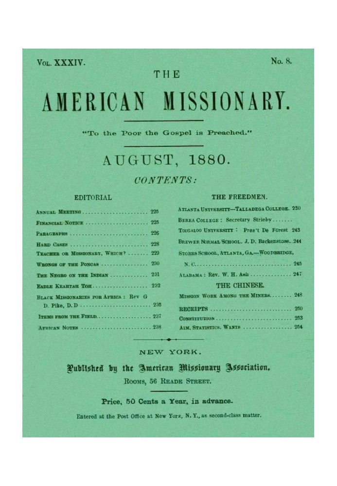 Американський місіонер — том 34, № 8, серпень 1880 р