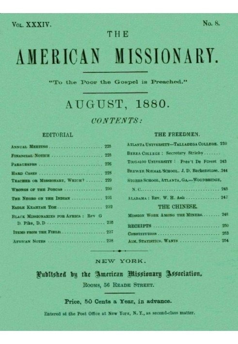 Американський місіонер — том 34, № 8, серпень 1880 р