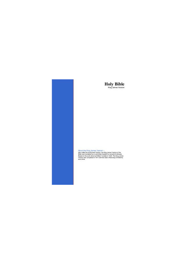 Holy Bible. King James Version (KJV)