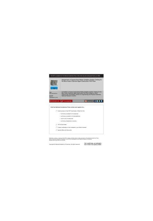 Assessment of Supercritical Water Oxidation System Testing for the Blue Grass Chemical Agent Destruction Pilot Plant