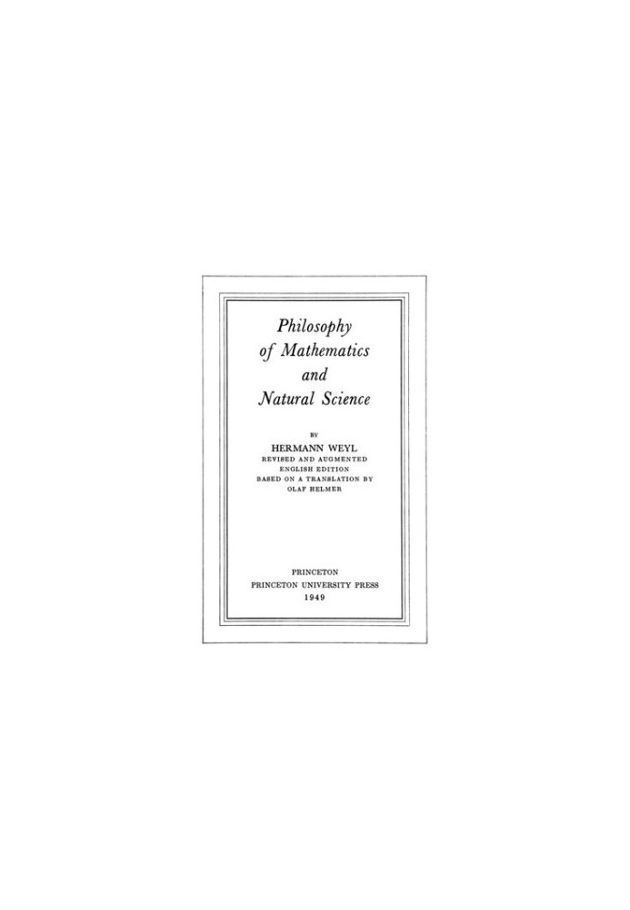 Philosophy of Mathematics and Natural Science