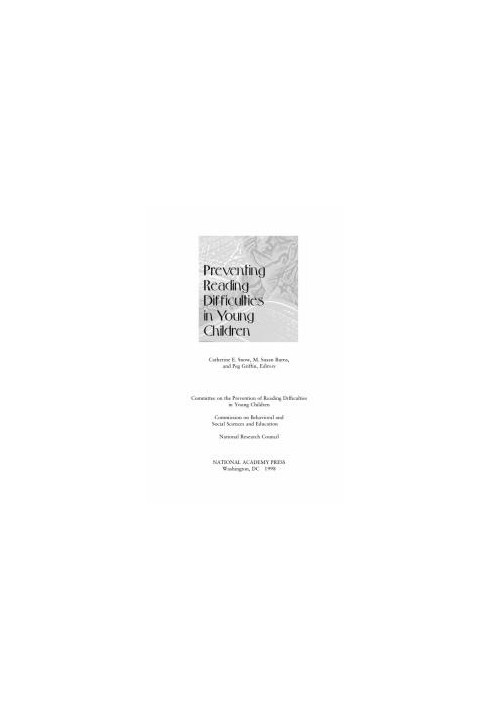 Preventing Reading Difficulties in Young Children