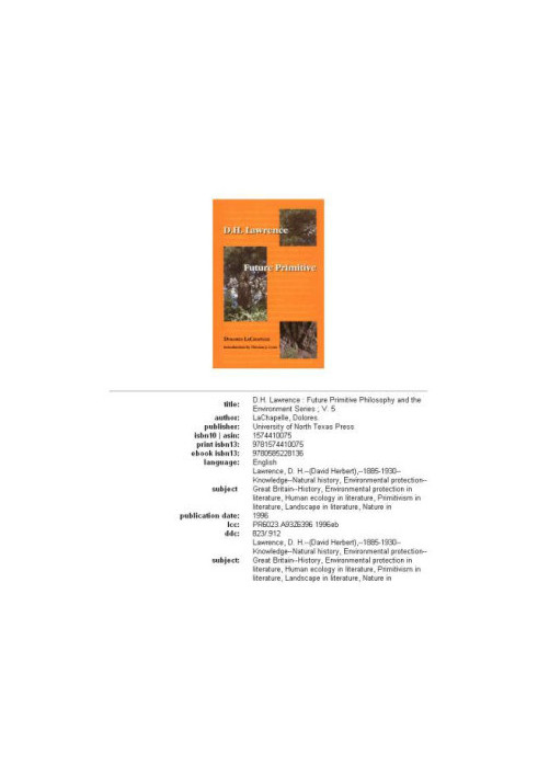 D. H. Lawrence: Future Primitive